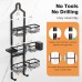 Shower Caddy Hanging Organizer, 3 Tier Adjustable Bathroom Shelves, Rustproof Over The Showerhead/Door Hanging Shelf for Inside Shower - No Drilling Shower Rack Bath Storage With Soap Holder